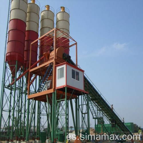 Exportación a Camboya HZS90 Planta de lotes de concreto estacionario